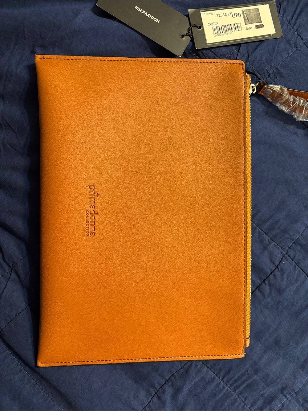 Primadonna Tan Leather Wristlet Clutch